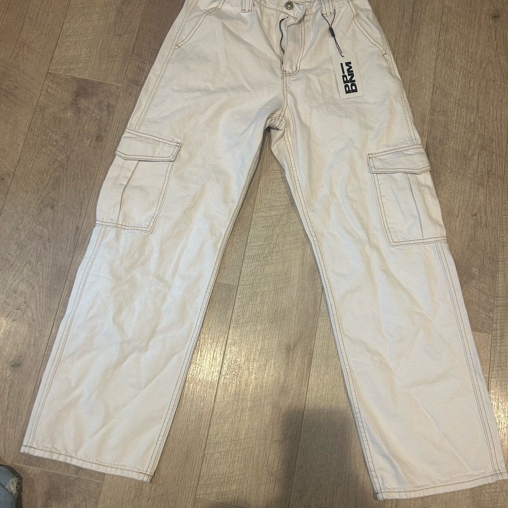 Princess Polly Cream Cargo Jeans Utility Style